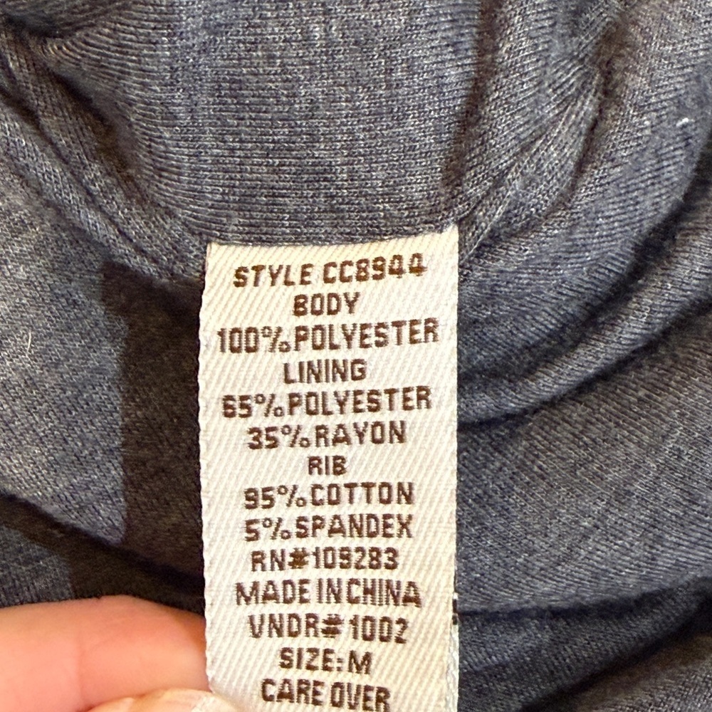 Women’s VINTAGE HAVANA Grey & white striped hooded fleece pullover- Size Medium - Picture 8 of 9